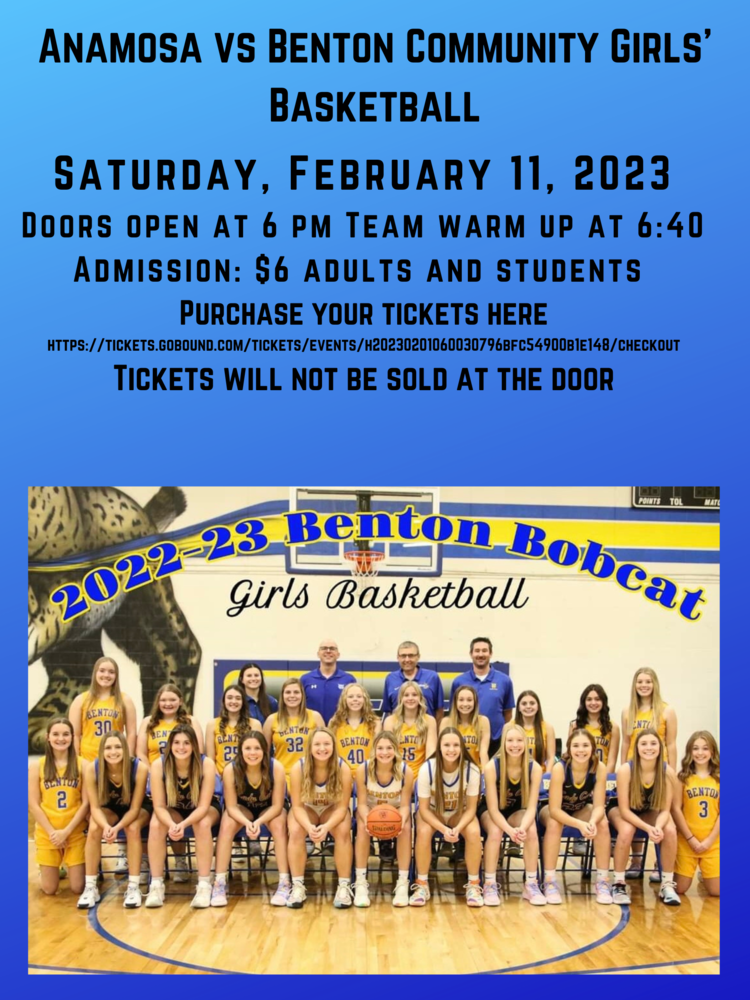 Ticket Information for Girls Basketball Benton MS/HS