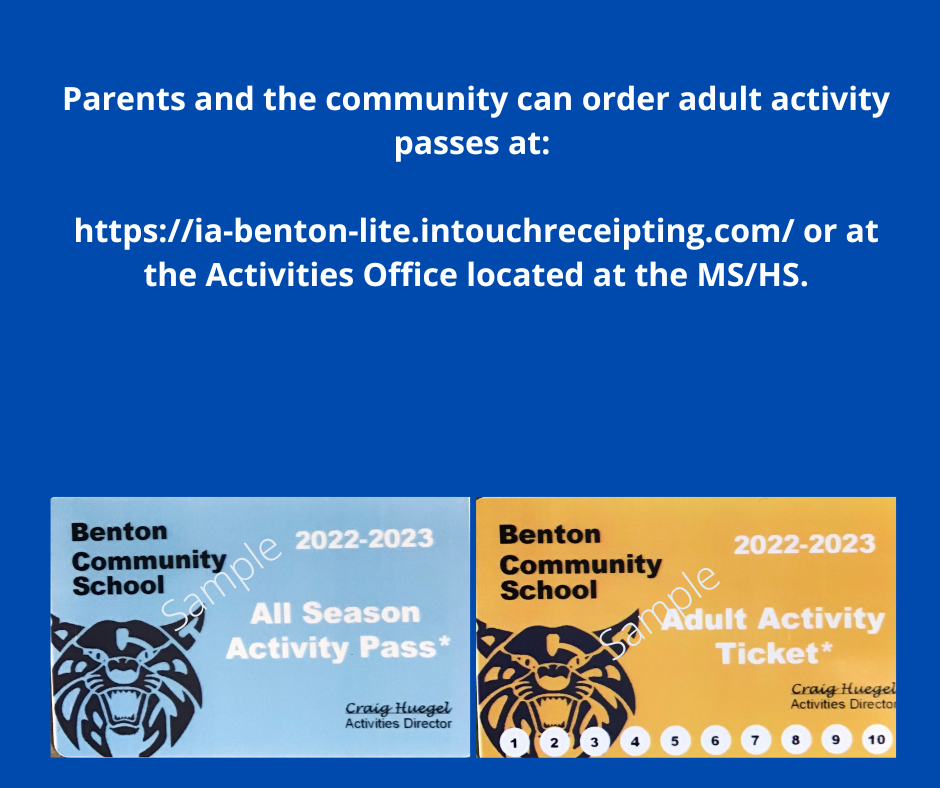Benton Community Adult Activity Ticket information 22-23