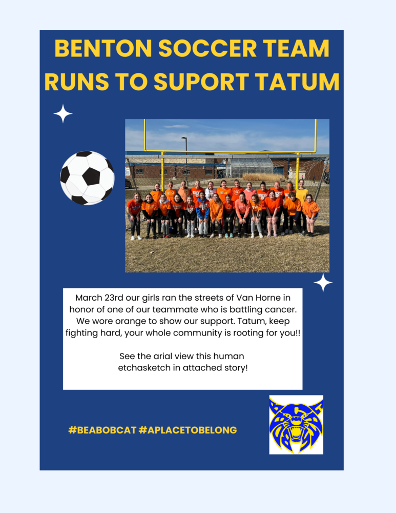 Benton Community Girls Soccer Team Run for Tatum