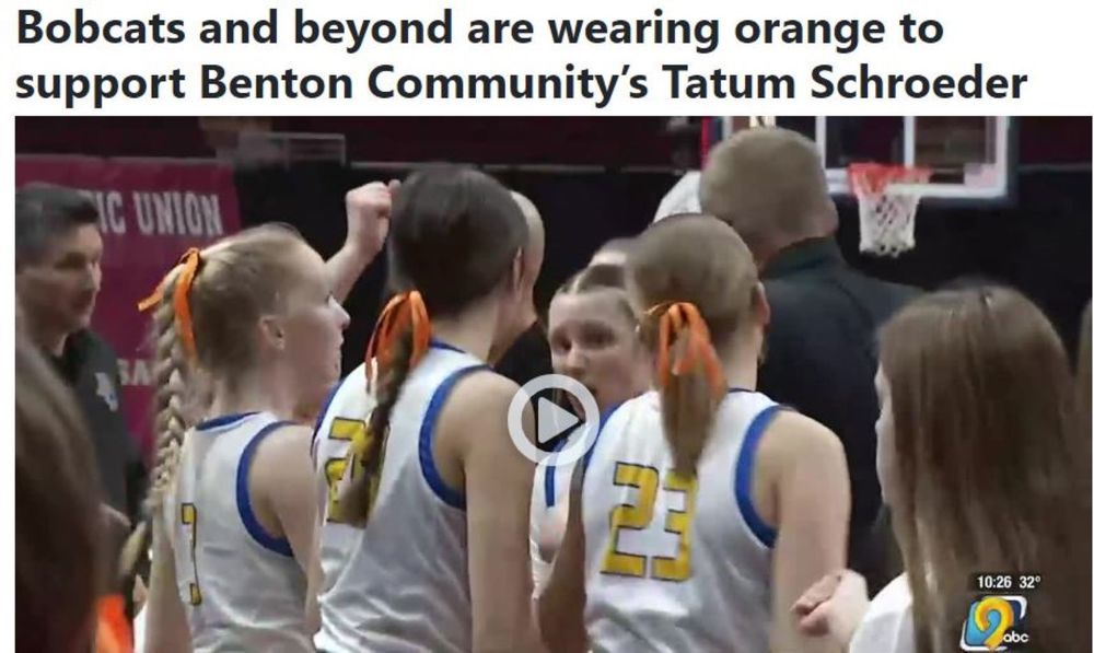 Benton Community Tatum Schroeder story from KCRG 3-3-23