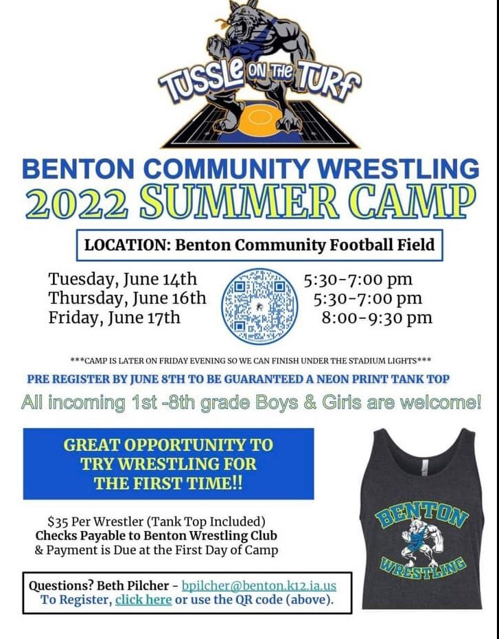 Benton Community summer wrestling camp 2022