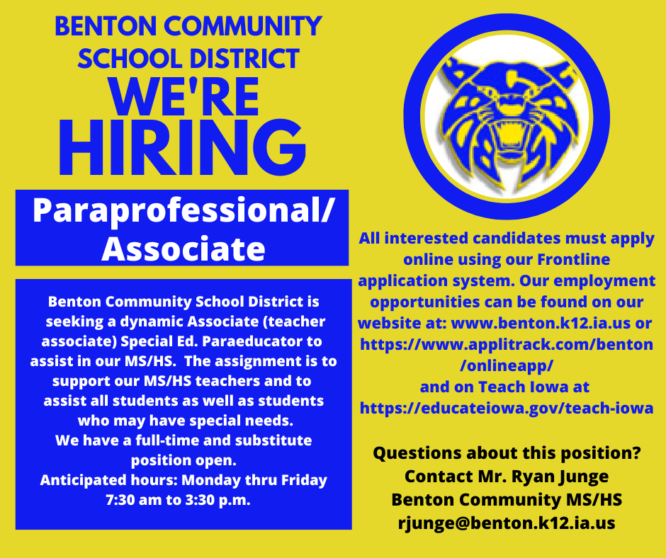 Benton Community MS/HS Employment 